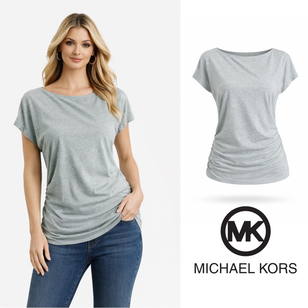 NEW Micheal Kors shoulder zipper rushed Blouse